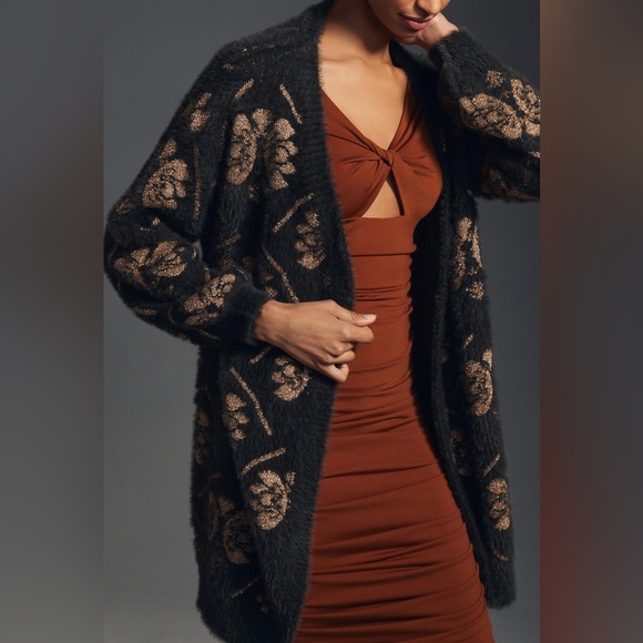 Anthropologie Maeve metallic cardigan sweater - Picture 2 of 10